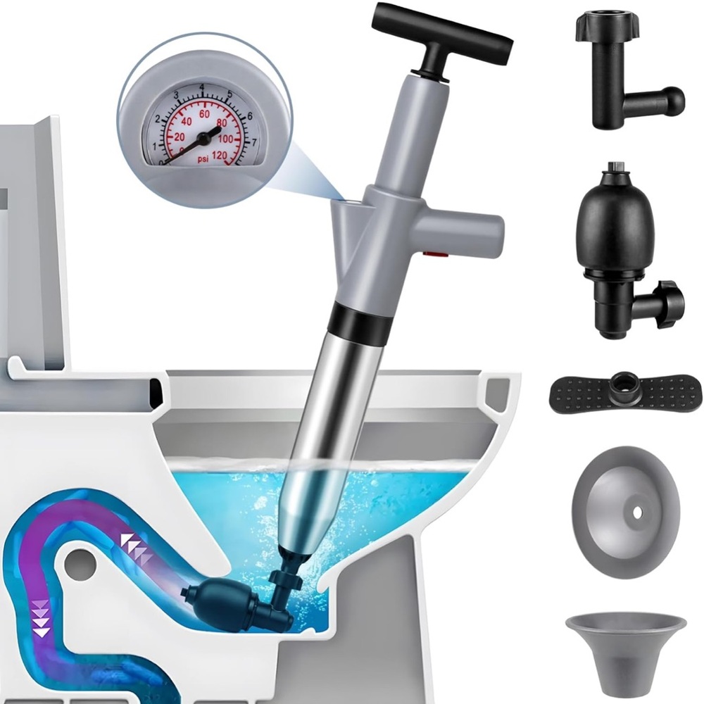 Toilet Plunger set high pressure air drain blaster gun